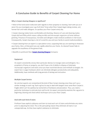a conclusive guide to benefits of carpet cleaning