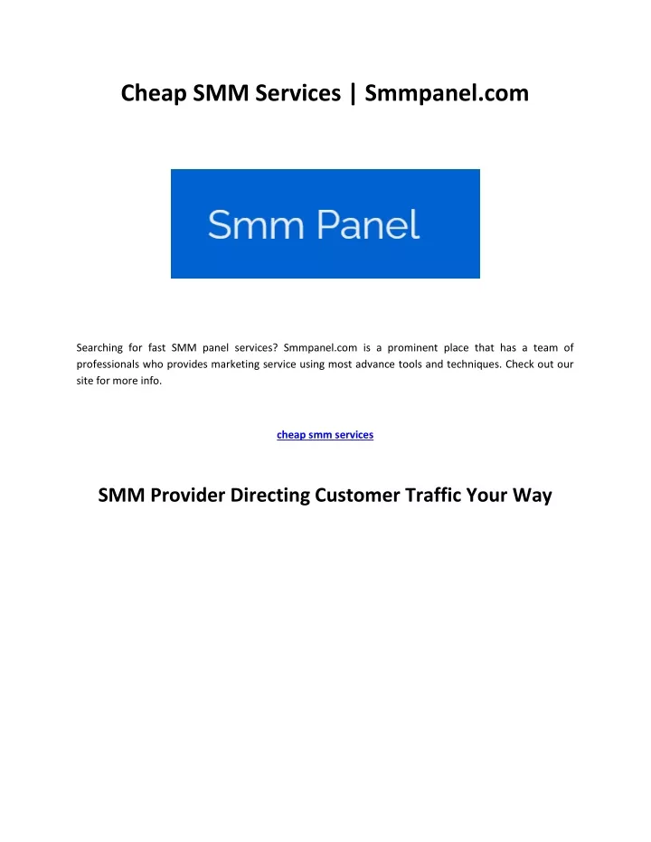 cheap smm services smmpanel com