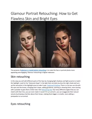 glamour portrait retouching how to get flawless