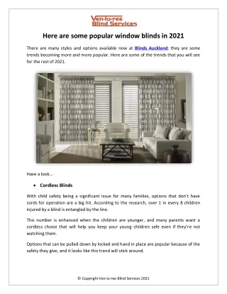 Here are some popular window blinds in 2021