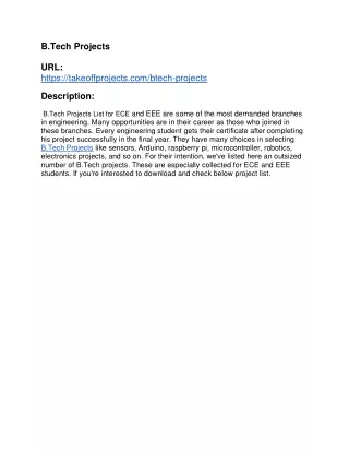 b tech projects url https takeoffprojects