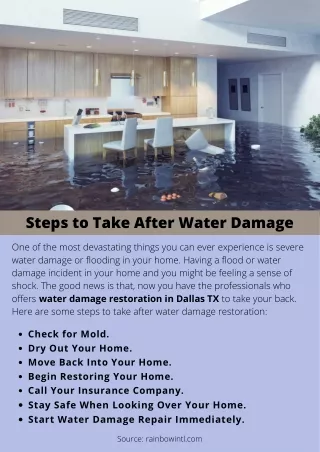 Steps to Take After Water Damage