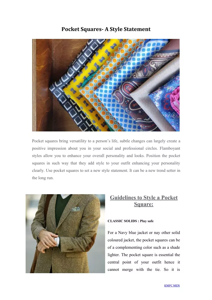 pocket squares a style statement