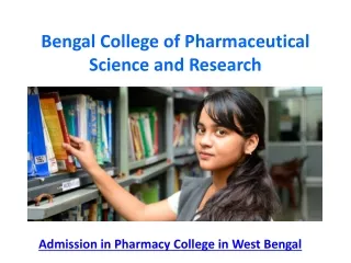 Admission in Pharmacy College in West Bengal
