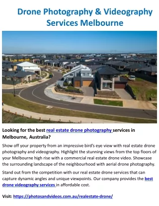 Drone Photography & Videography Services Melbourne