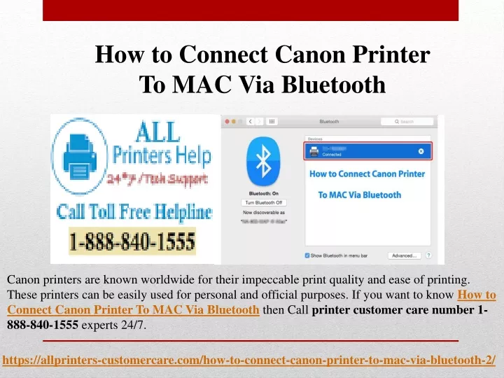 how to connect canon printer to mac via bluetooth