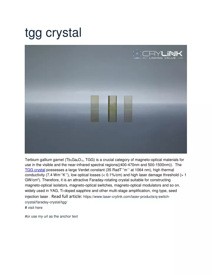 tgg crystal