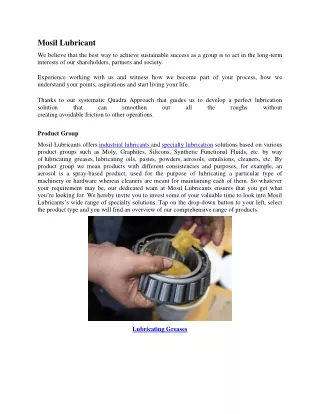 Industrial lubricants