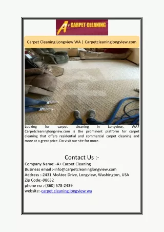 Carpet Cleaning Longview WA | Carpetcleaninglongview.com