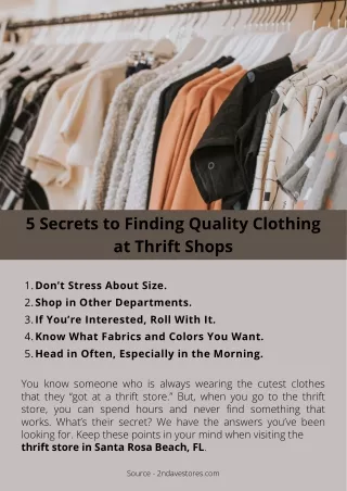 5 Secrets to Finding Quality Clothing at Thrift Shops