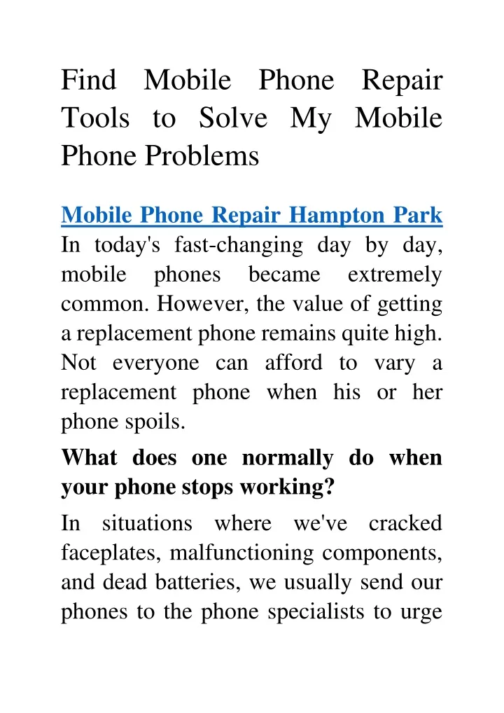 find mobile phone repair tools to solve my mobile