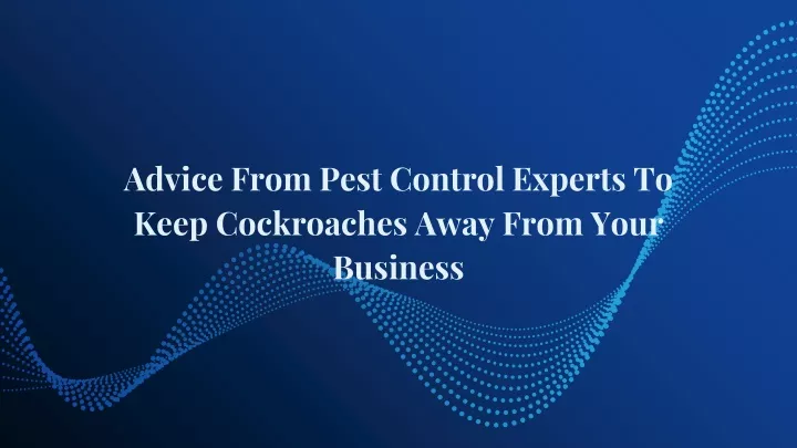 advice from pest control experts to keep cockroaches away from your business