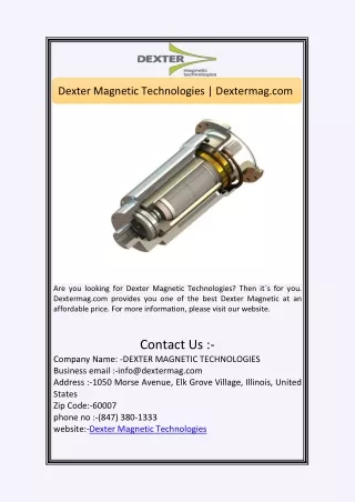 Dexter Magnetic Technologies | Dextermag.com