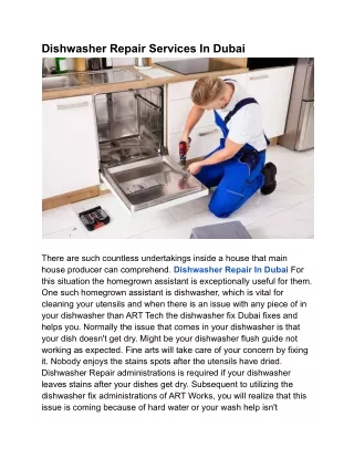 Dishwasher Repair Services In Dubai