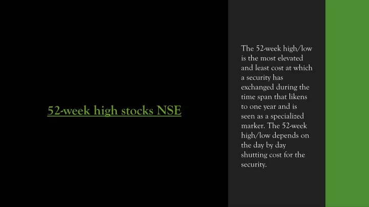 52 week high stocks nse