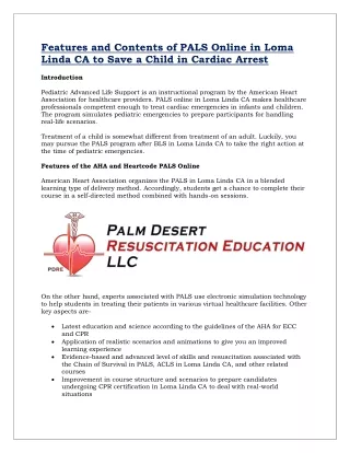 features and contents of pals online in loma