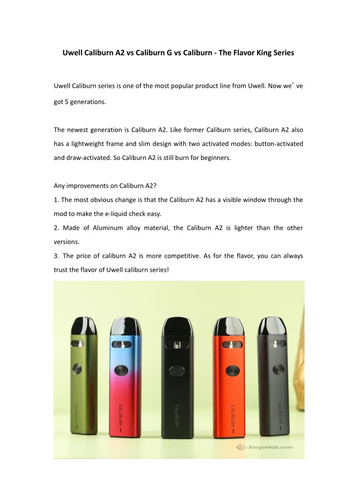 uwell caliburn a2 vs caliburn g vs caliburn