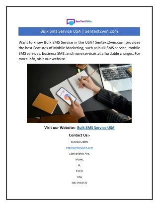 Bulk Sms Service USA | Sentext2win.com