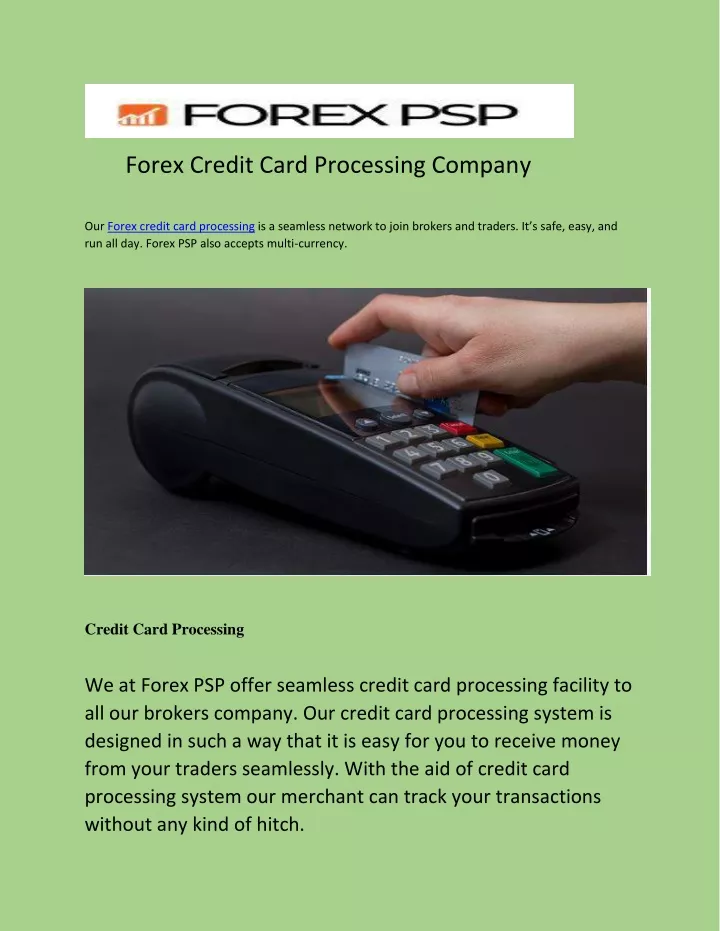 forex credit card processing company