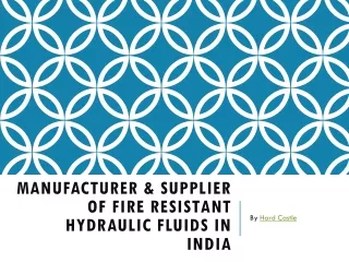 Fire Resistant Hydraulic Fluids