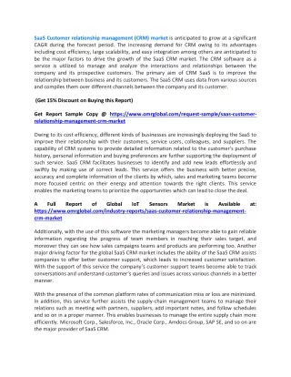 saas customer relationship management crm market