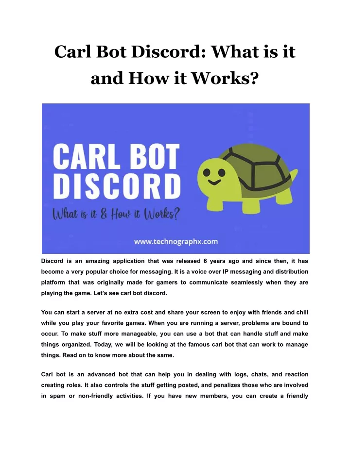 carl bot discord what is it and how it works