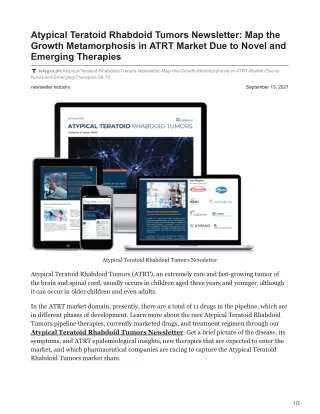 atypical teratoid rhabdoid tumors newsletter