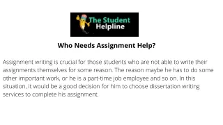 Who Needs Assignment Help?