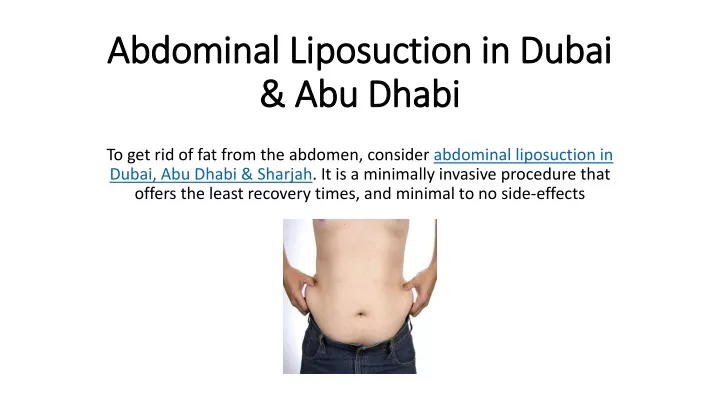 abdominal liposuction in dubai abu dhabi