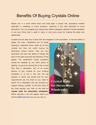 Benefits Of Buying Crystals Online
