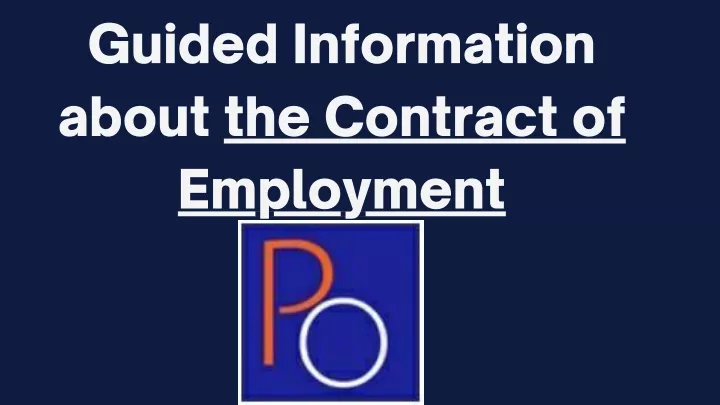 guided information about the contract