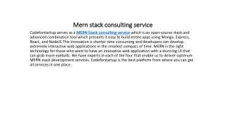 Mern stack consulting service