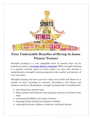 Four Undeniable Benefits of Hiring In-home Fitness Trainer