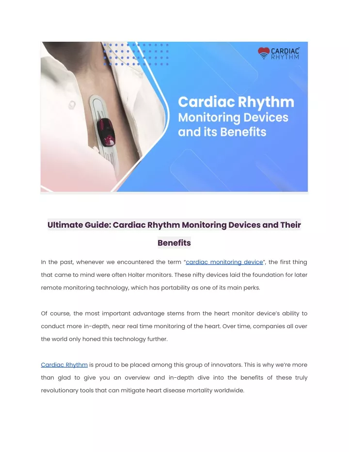 ultimate guide cardiac rhythm monitoring devices