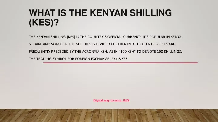 what is the kenyan shilling kes