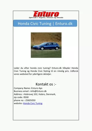 Honda Civic Tuning | Enturo.dk