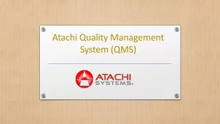 Atachi Quality Management System (QMS)
