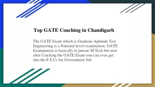 Top GATE Coaching in Chandigarh