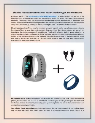 Shop for the Best Smartwatch for Health Monitoring at Jscomfortzstore