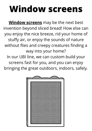 Window screens