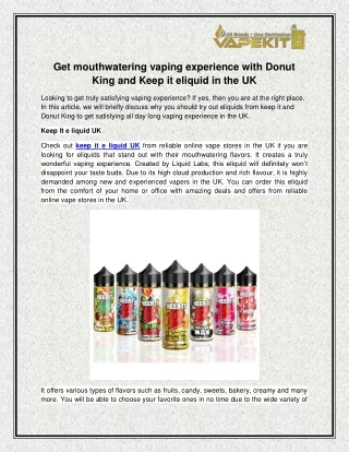 get mouthwatering vaping experience with donut