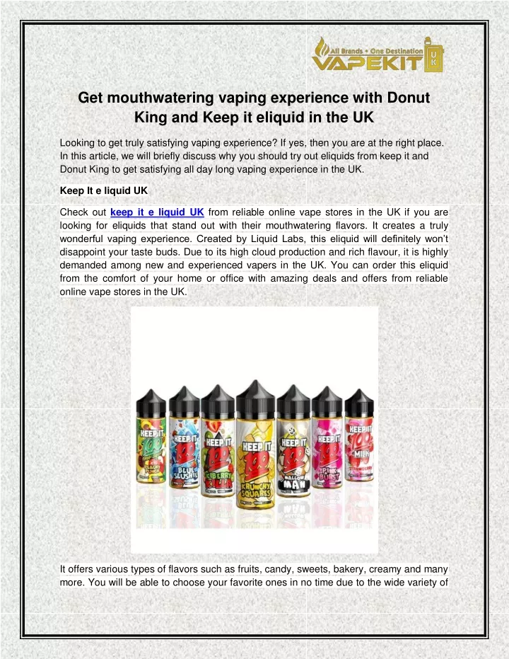 get mouthwatering vaping experience with donut