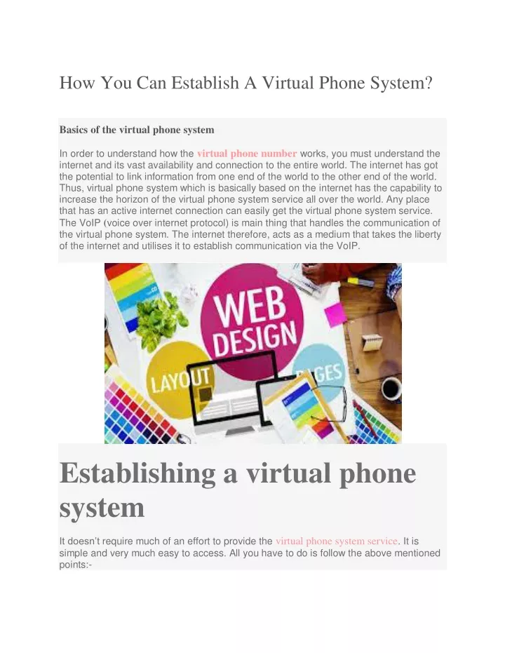 how you can establish a virtual phone system