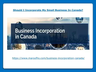 should i incorporate my small business in canada