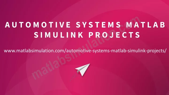 automotive systems matlab simulink projects