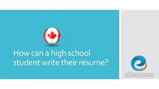 how can a high school student write their resume