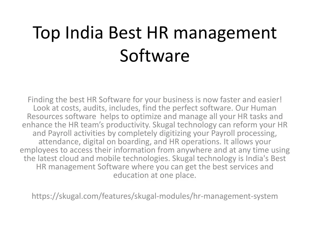 PPT - Top India Best HR management Software PowerPoint Presentation ...