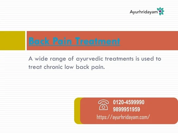 PPT - Choose Ayurvedic Clinic in Noida For Best Back Pain Treatment ...