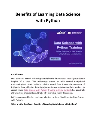 benefits of learning data science with python