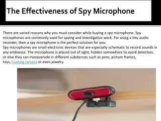 The Effectiveness of Spy Microphone